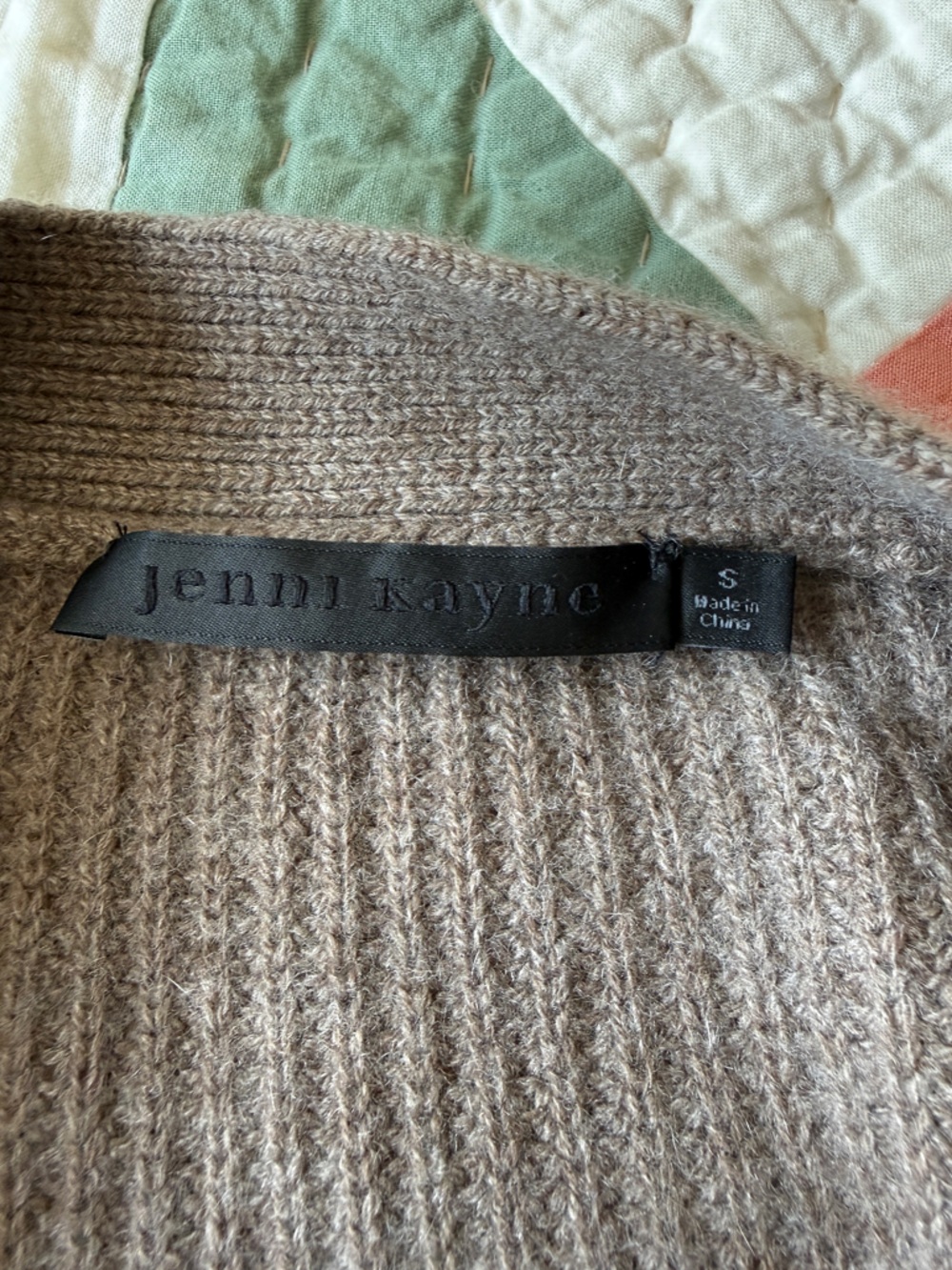 Jenni Kayne Taupe Ribbed Button-Front Cardigan - Picture 3 of 4